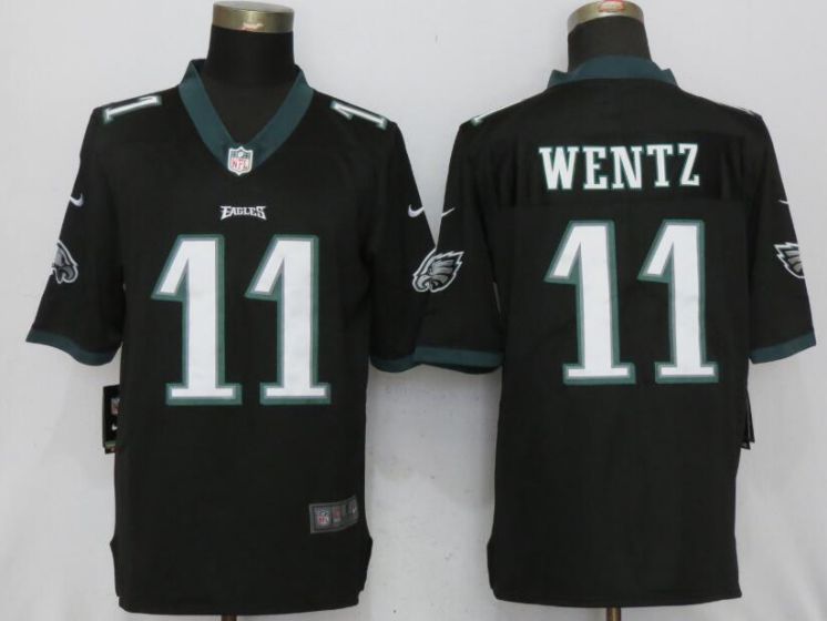 Men NFL NEW Nike Philadelphia Eagles #11 Wentz Black 2017 Vapor Untouchable Limited jersey